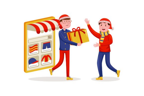 Unlock Your Creativity with Christmas Online Shopping Vector Pack 02