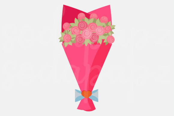 Valentines - Pink Bouquet: A Versatile and Elegant Graphic Design Asset